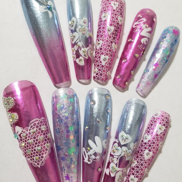 XXL Coffin-Ballerina Gel Press on Nails - Picture 3 of 10